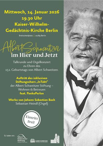 Gedenkveranstaltung mit Konzert: Albert Schweitzer im Hier und Jetzt
