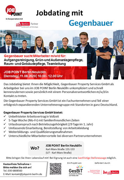 Jobdating mit Gegenbauer Property Services GmbH