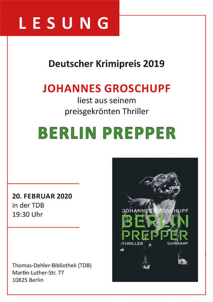 Lesung Deutscher Krimipreis 2019: Berlin Prepper