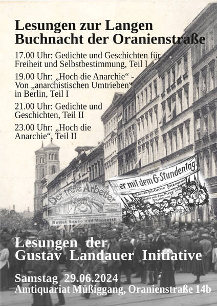 "Hoch die Anarchie" - Lesungen von Gedichten und Geschichten 