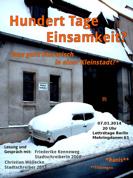 100 Tage Einsamkeit? Lesung im Literaturhaus Lettrétage