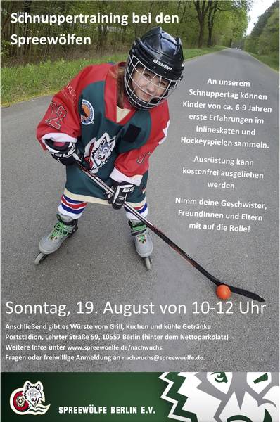 Schnuppertraining Inlineskaten und Skaterhockey für die ganze Familie