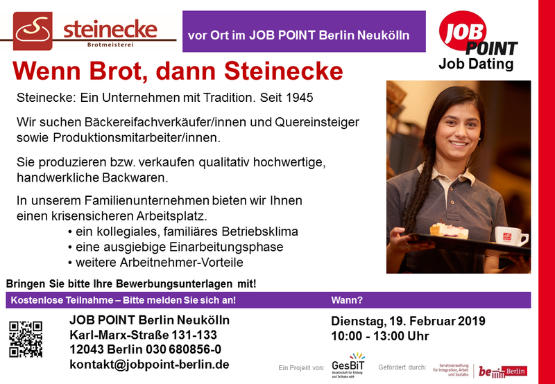 Jobdating mit Meisterbäckerei Steinecke GmbH 