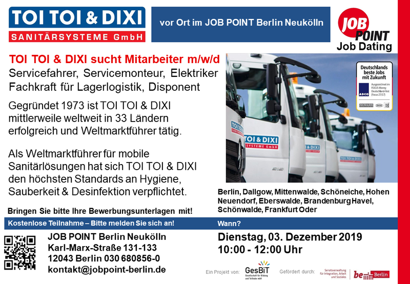 Job Dating mit TOI TOI & DIXI