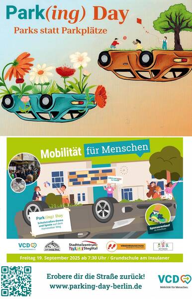 Zentrale Park(ing)-Day-Aktion an der Grundschule am Insulaner in Steglitz 