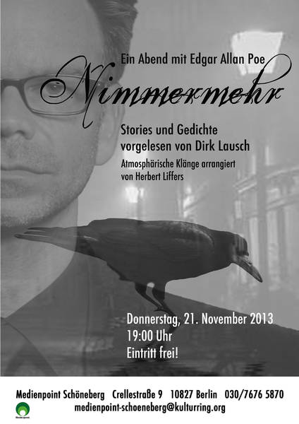 Dirk Lausch liest: "Nimmermehr …!" Ein rabenschwarzer Abend mit Edgar Allan Poe