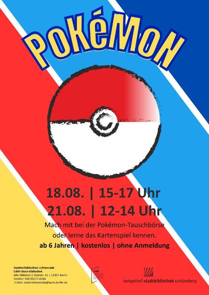 Pokemon-Tauschbörse in der Stadtteilbibliothek Lichtenrade