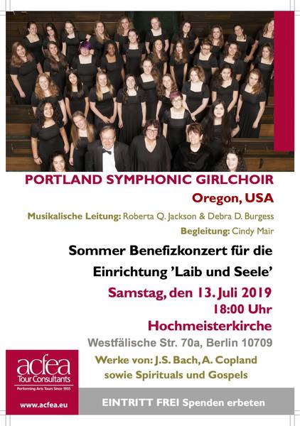 Portland Symphonic Girlchoir – Sommer-Benefizkonzert Hochmeisterkirche Berlin