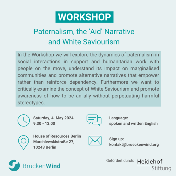 Workshop: Paternalism, the ‘Aid’ Narrative and White Saviourism 