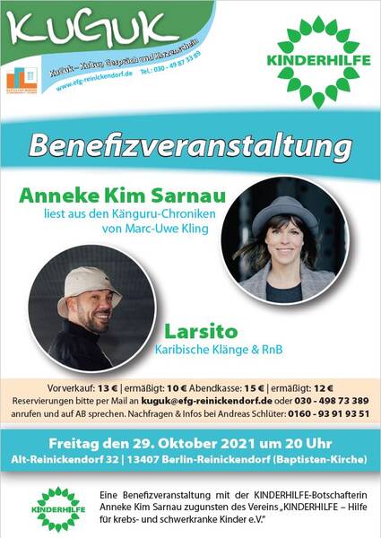 Anneke Kim Sarnau & Larsito - KINDERHILFE e.V. Benefiz am 29. Oktober 2021