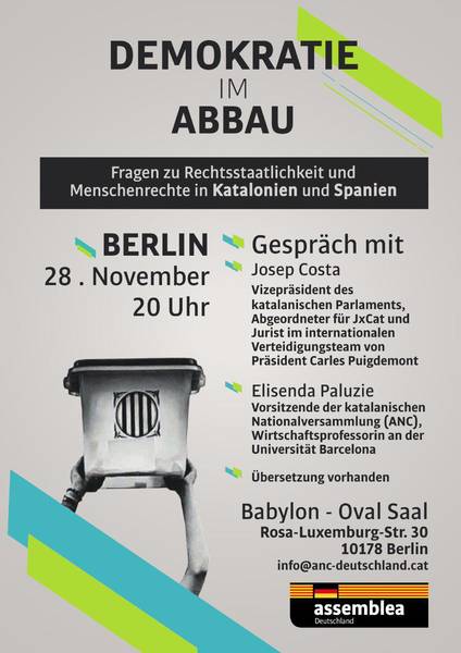 DEMOKRATIE IM ABBAU  Fragen zu Rechtstaatlichkeit und Menschenrechte in Katalonien und Spanien