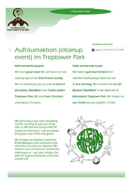 Aufräumaktion (cleanup event) im Treptower Park
