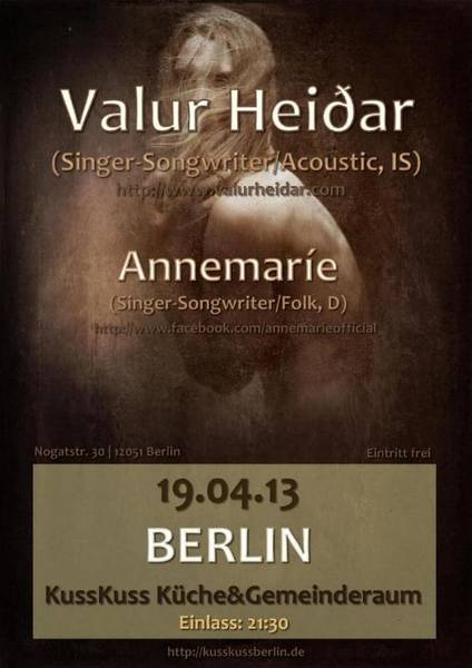 Konzert: Valur Heiðar (IS) & Annemaríe (D) [Singer-Songwriter/Acoustic/Folk]
