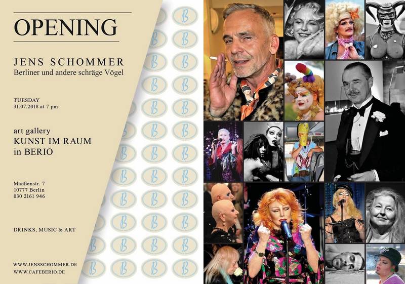 Photoausstellung 'Berliner und andere schräge Vögel' von Jens Schommer im Café Berio