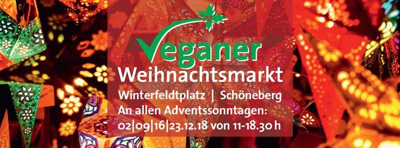 Veganer Weihnachtsmarkt in Schöneberg an allen 4 Advents-Sonntagen