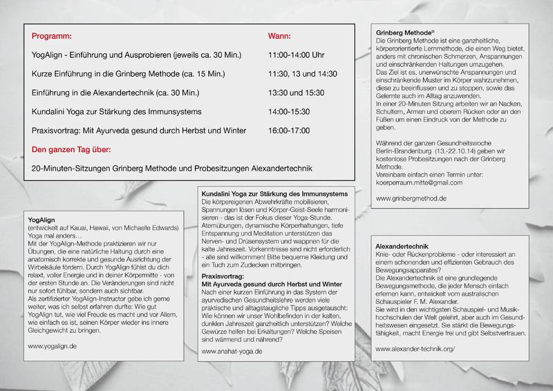 Tag der Offenen Tür im KörperRaum Mitte