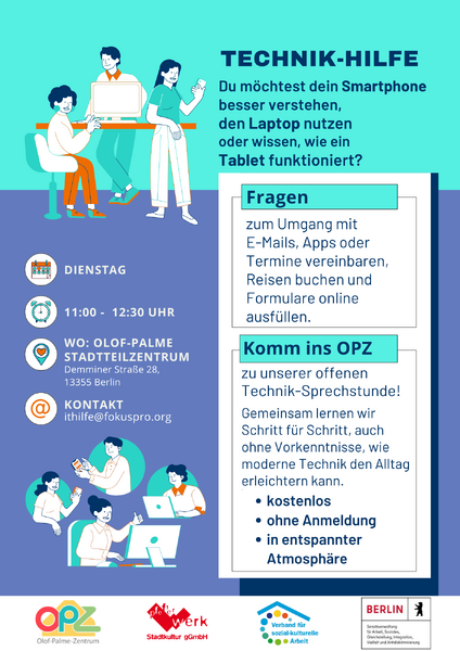 Technik-Hilfe im OPZ(Olof-Palme Stadtteilzentrum)