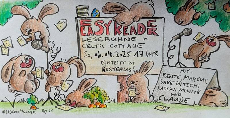 Hopp hopp: Die Lesebühne Eeasy Reader liest flauschige Texte