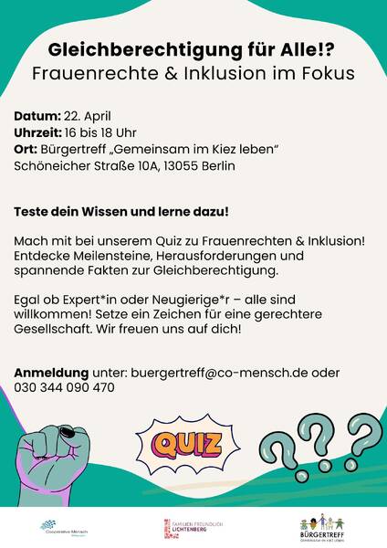 Gleichberechtigung für Alle!? Frauenrechte & Inklusion im Fokus