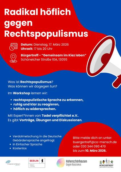 Radikal Höflich gegen Stammtischparolen - Workshop
