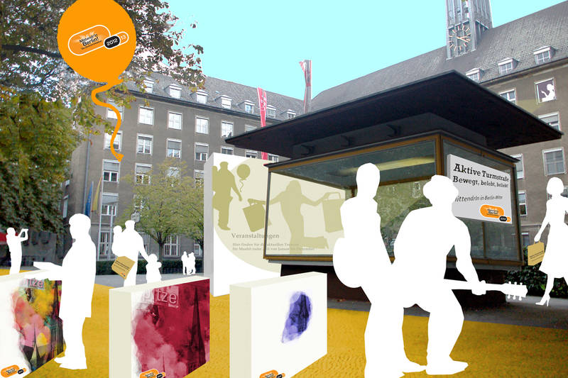 Großes Abschlussfest einer einzigartigen Kunst-und Mitmach-Aktion in der Turmstraße am Rathaus Tiergarten