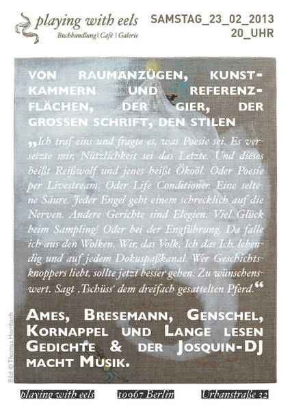von raumanzügen, kunstkammern und referenzflächen, der gier, der großen schrift, den stilen