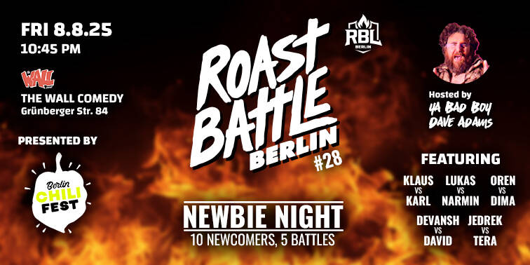 Roast Battle Berlin - #28 NEWBIE NIGHT: Standup Comedy in English