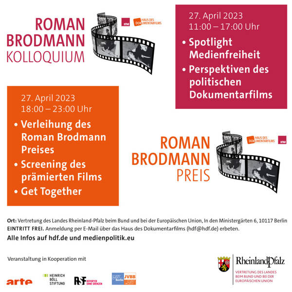 Roman Brodmann Kolloquium und Preisvergabe 2023 (rund um den politischen Dokumentarfilm)