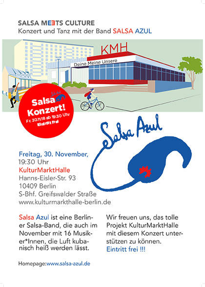 Großes Salsa-Konzert in der KulturMarktHalle im Prenzlauer Berg