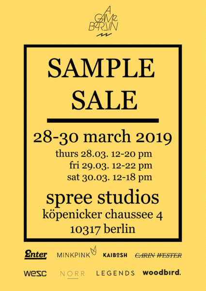 SAMPLE SALE- Fashion & Accessories for Men and Women Sommer 19