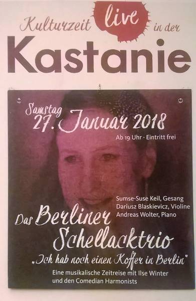 Musikalische Zeitreise mit dem Berliner Schellacktrio in der Kastanie