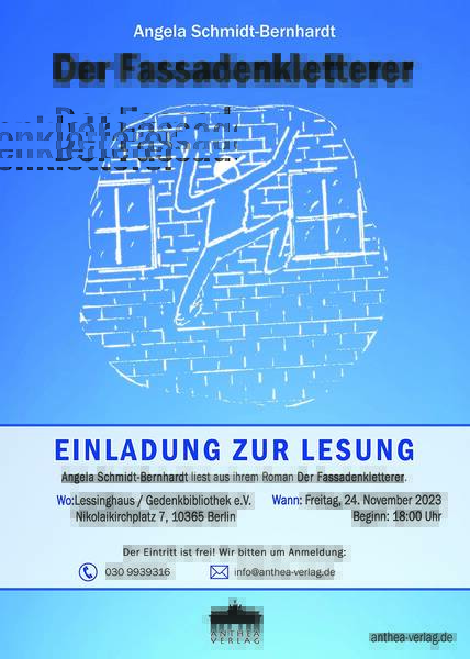 "Der Fassadenkletterer" - Lesung mit Angela Schmidt-Bernhardt im Lessinghaus