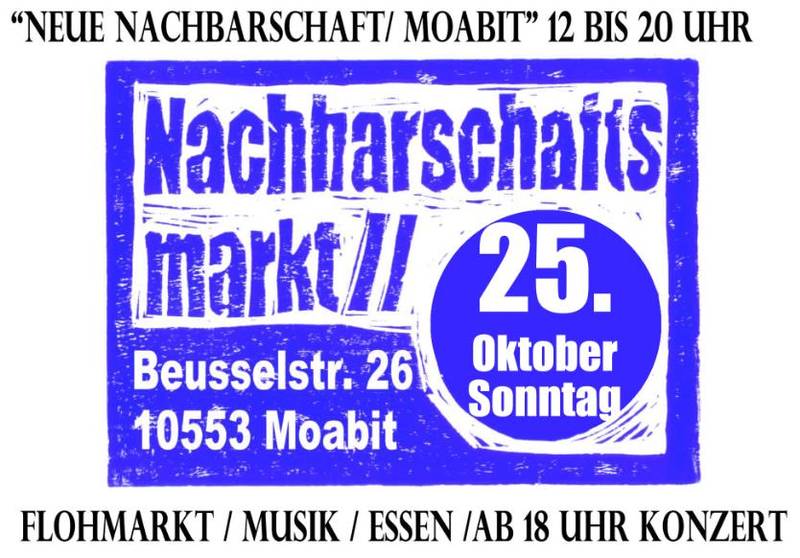 Nachbarschaftsmarkt: Flohmarkt, Essen, Musik