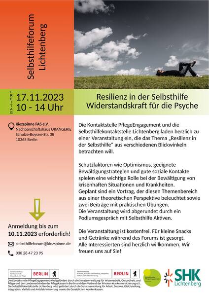 6. Lichtenberg Selbsthilfe-Forum “Resilienz in der Selbsthilfe - Widerstandskraft für die Psyche"