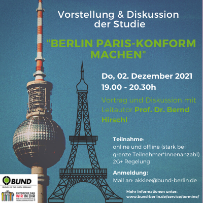 Vorstellung und Diskussion der Studie "Berlin Paris-konform machen"