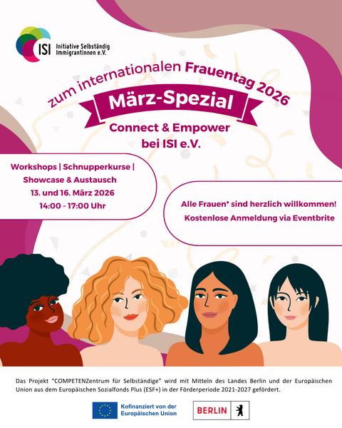 März-Spezial bei I.S.I: Workshops | Schnupperkurse | Showcase & Austausch