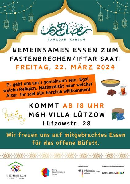 Gemeinsames Essen, Iftar in der Villa Lützow 