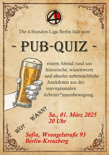 Pub-Quiz mit der 4-Stunden-Liga