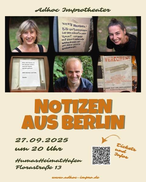 Adhoc-Impro präsentiert "Notizen aus Berlin"