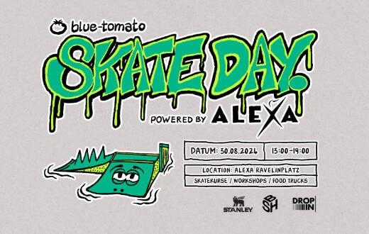 Das Alexa lädt zum Blue Tomato Skateday ein