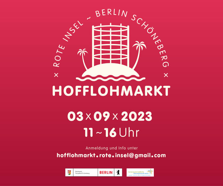 Hofflohmarkt auf der roten Insel am 3. September 2023