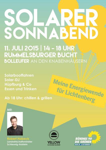 Fest 'Solarer Sonnabend 2015'  u.a. mit Solarbootfahren, Jump Challenge und DJ Solar an Rummelsburger Bucht