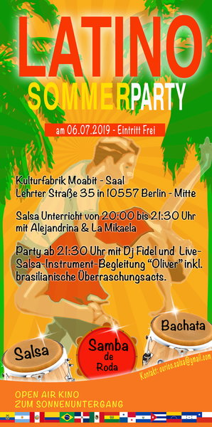 Latino-Sommer-Party mit Salsa & Bachata & Samba (Liveacts)
