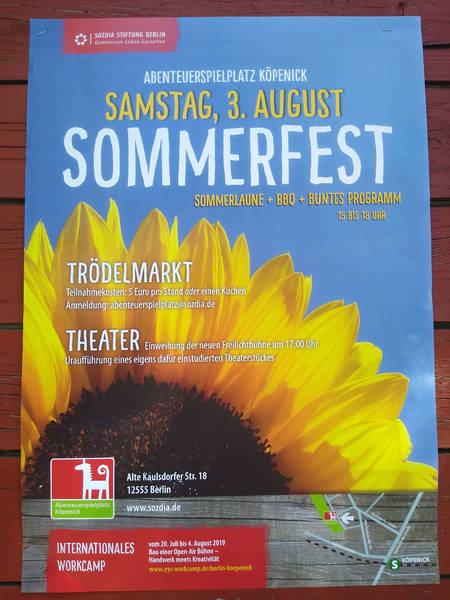 Sommerfest mit Trödelmarkt und Theater auf dem Abenteuerspielplatz Köpenick