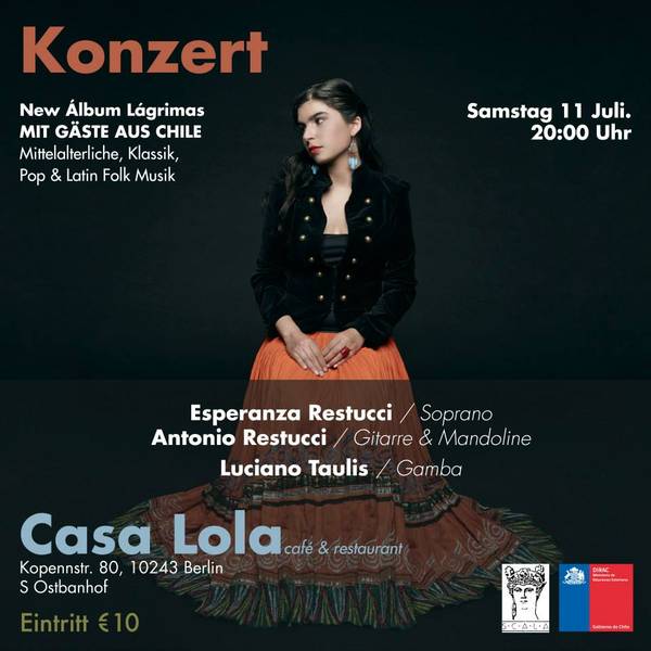 Live Musik - ESPERANZA RESTUCCI (Chile) in Casa Lola 