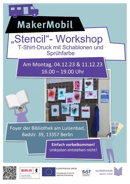 Stencil- Workshop T-Shirt-Druck mit Schablonen und Sprühfarbe