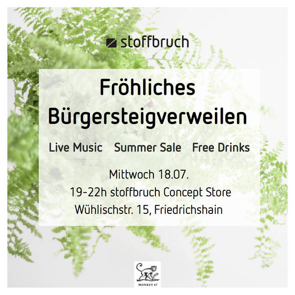 Fröhliches Bürgersteigverweilen - Summer-Sale bei stoffbruch 