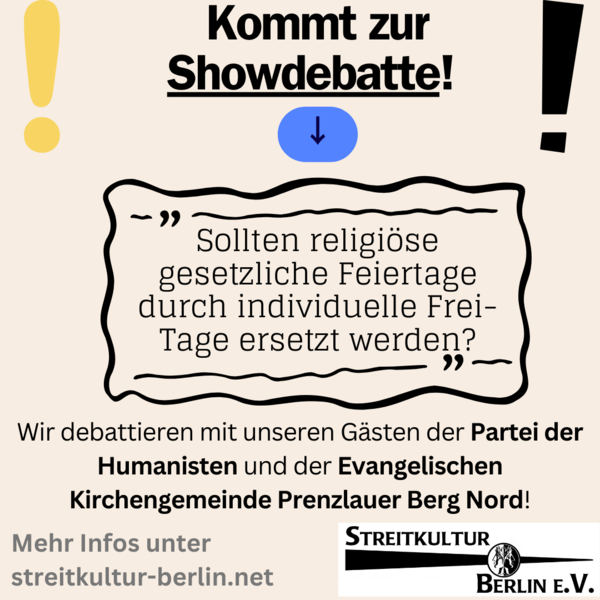 Show-Debatte der Streitkultur Berlin