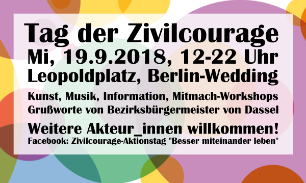 Zivilcourage-Aktionstag "Besser miteinander leben" 19.09.18