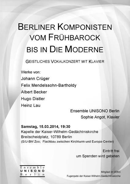 Chorkonzert Berliner Komponisten